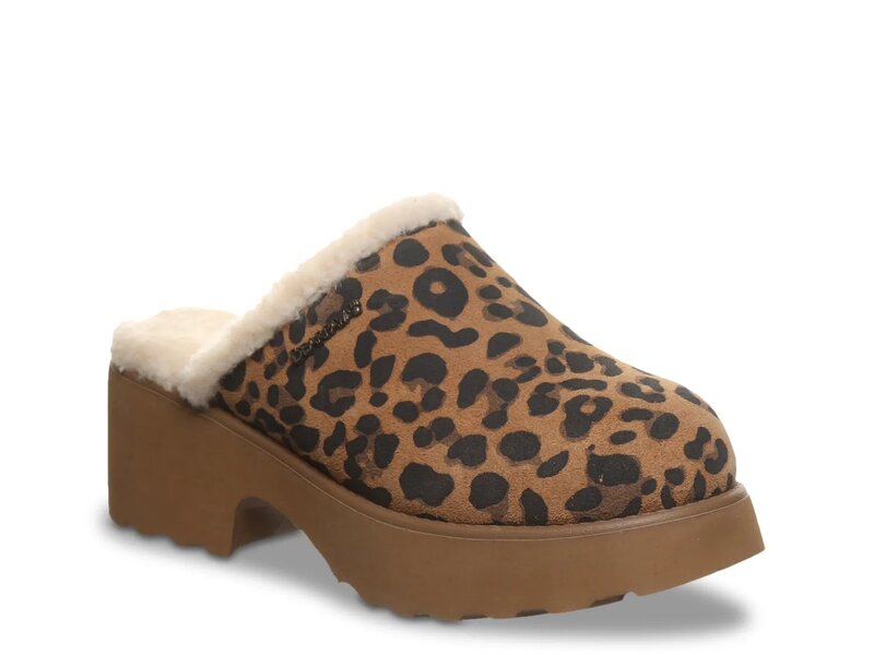 ベアパウ レディース シューズ サンダル プラットフォーム Bearpaw Marnie Platform Clog Black/Brown Leopard Print ブラック