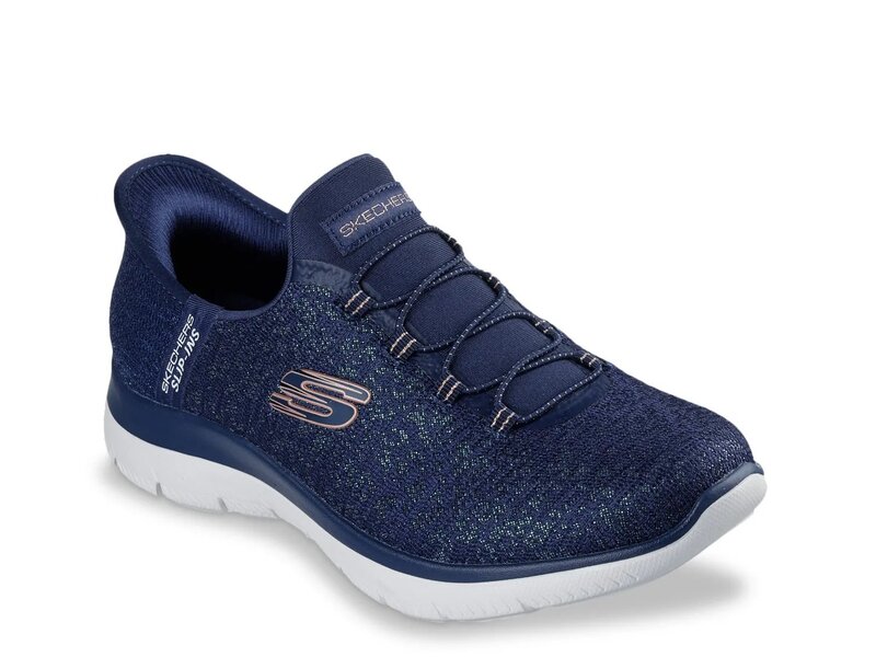 スケッチャーズ レディース シューズ スリッポン・ローファー スニーカー Skechers Slip-ins Summits Lunar Glow Slip-On Sneaker - Women's Navy ネイビー｜ReVida 店