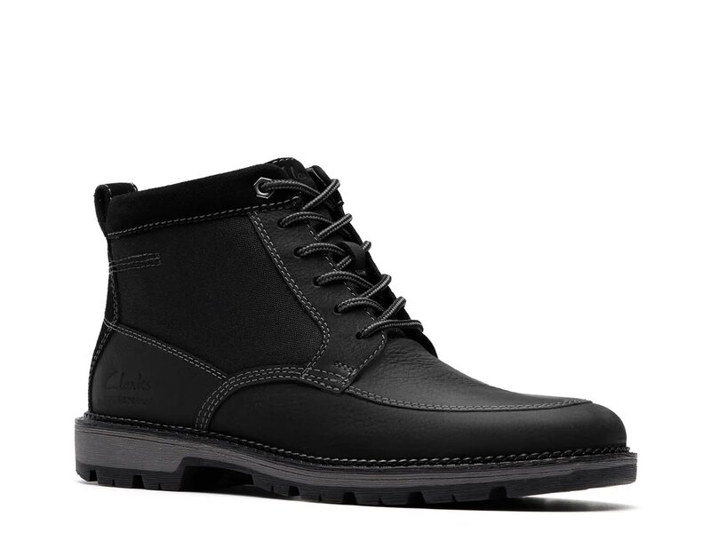 クラークス メンズ シューズ ブーツ・レインブーツ Clarks Maplewalk Rise Boot Black Leather ブラック
