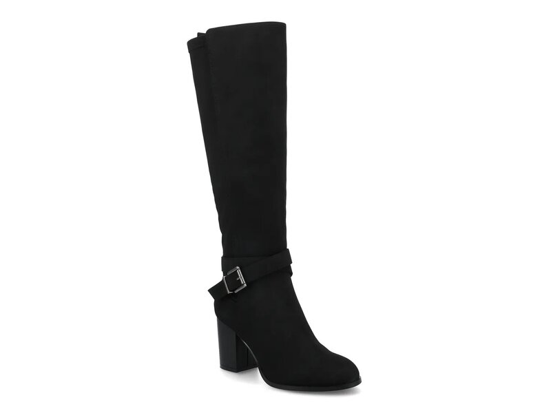 ジャーニー レディース シューズ ブーツ・レインブーツ Journee Avalonn Riding Boot Black Faux Suede ブラック