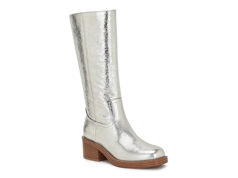 ナインウェスト レディース シューズ ブーツ・レインブーツ Nine West Broklyn Boot Silver Leather シルバー