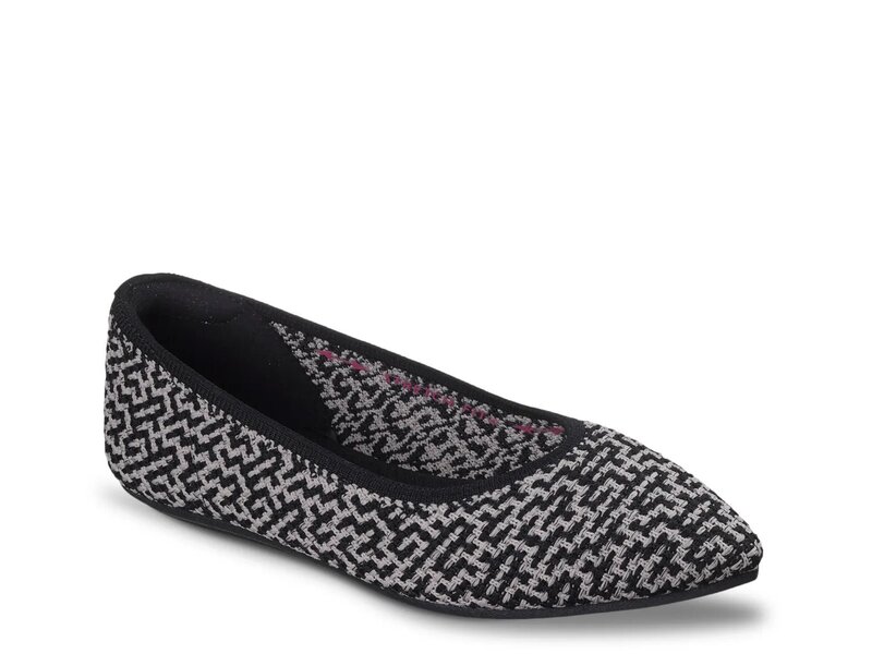 スケッチャーズ レディース シューズ パンプス Skechers Cleo Point Chic Allure Flat Black/White ホワイト