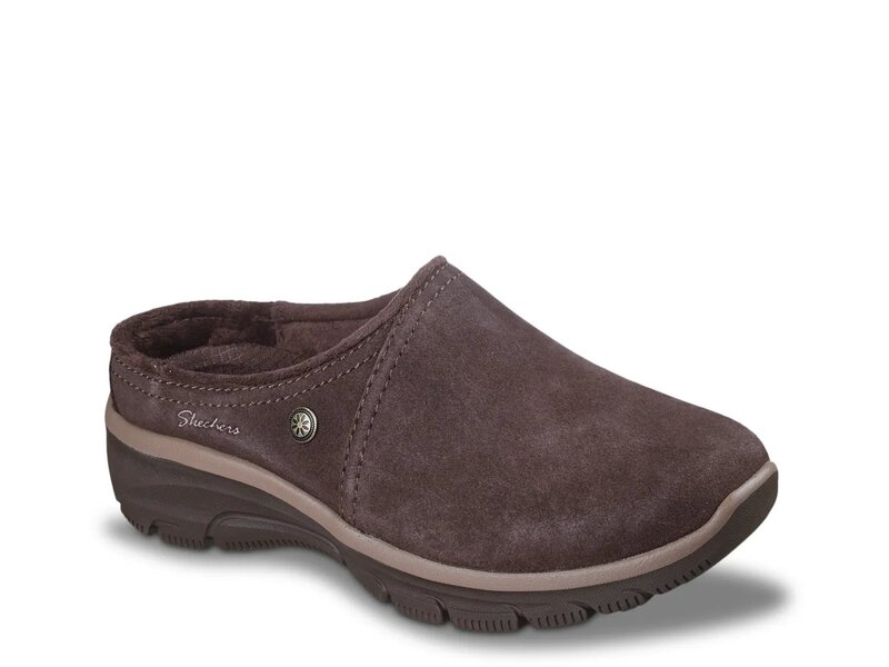 スケッチャーズ レディース シューズ サンダル リラックスフィット Skechers Relaxed Fit Easy Going Lovely Latte Clog Chocolate Suede チョコレート