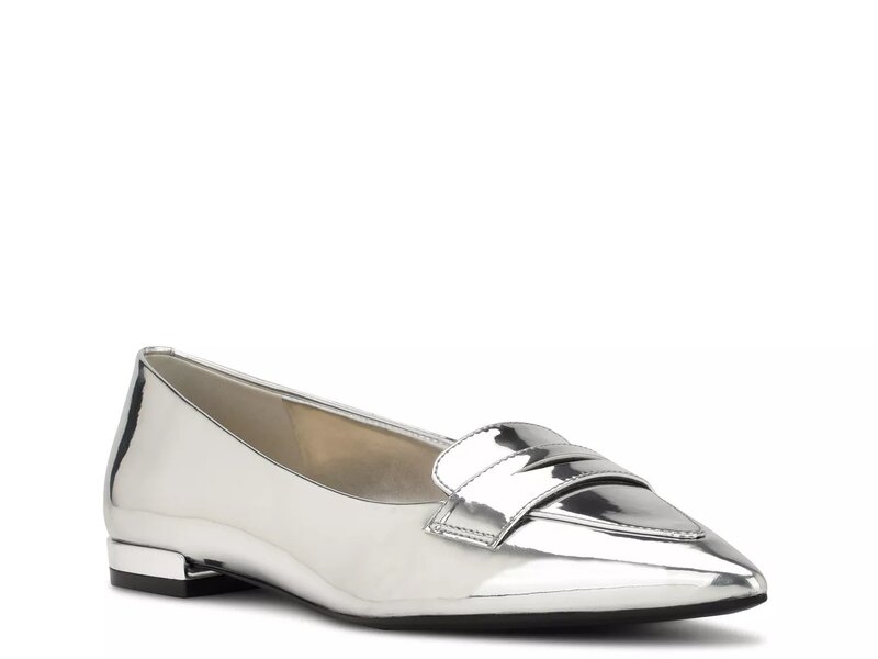 ナインウェスト レディース シューズ スリッポン・ローファー Nine West Lallin Slip-On Silver Metallic シルバー