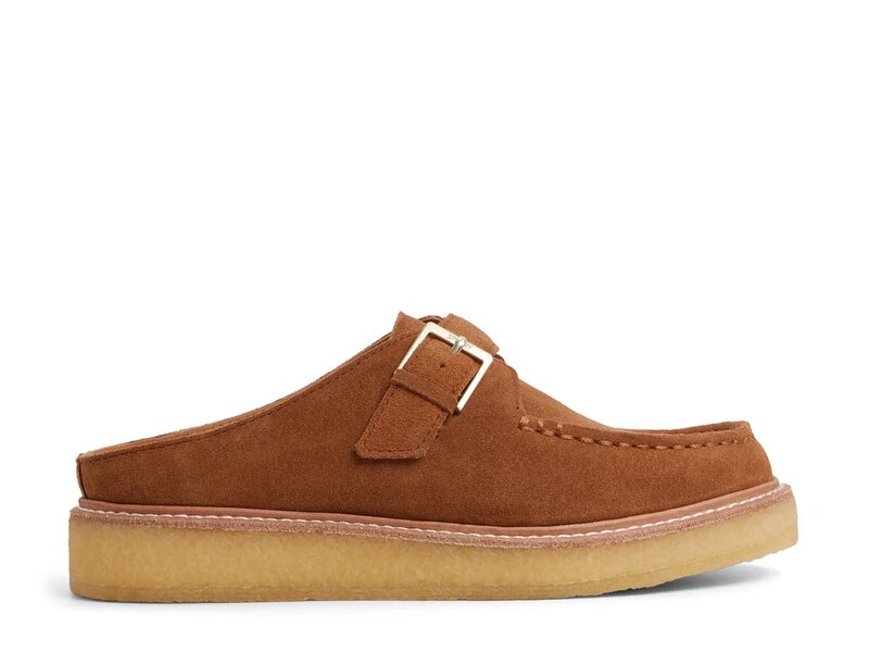 スペリー レディース シューズ オックスフォード 縮緬 鳥打ち帽 Sperry Captain\u0027s Oxford Crepe Mule Tan Nubuck Leather タン ローファー-靴