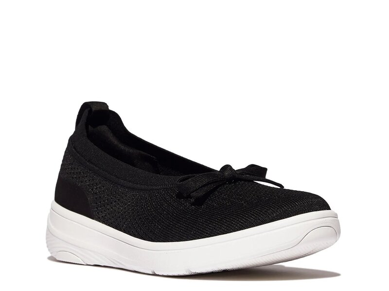 嵌まるフロップ レディース シューズ パンプス FitFlop Super-Q Flat Black 黒いこと パンプス-レディース靴-靴