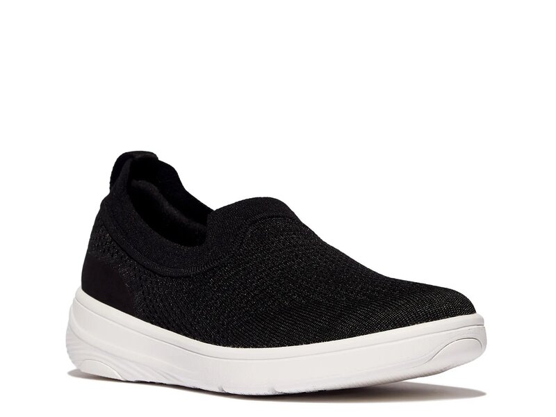 相応うフロップ レディース シューズ スリッポン・ローファー スニーカー FitFlop Super-Q Slip-On Sneaker Black 黒いこと