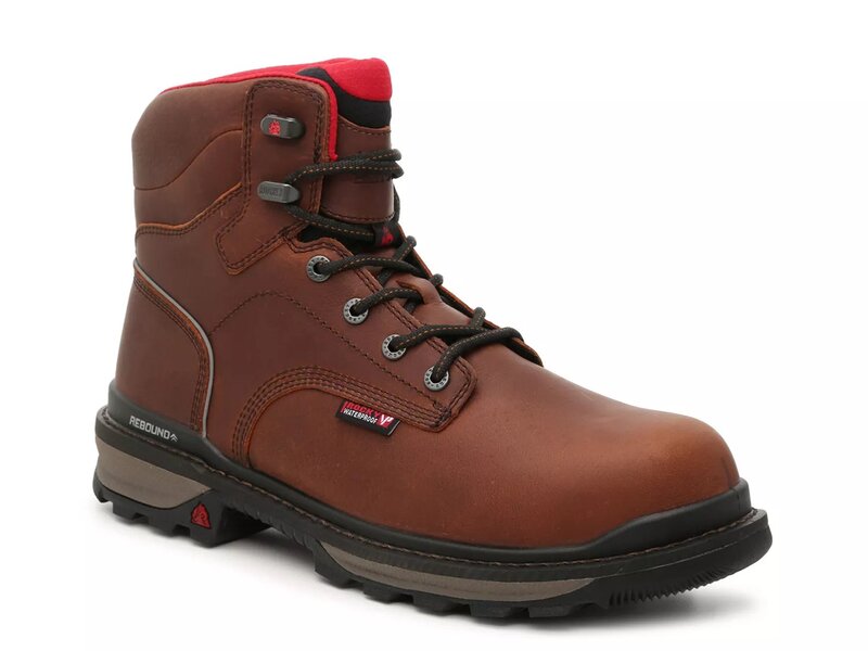 ロッキー メンズ シューズ ブーツ・レインブーツ Rocky Rams Horn Composite Toe Work Boot Dark Brown ブラウン｜ReVida 店
