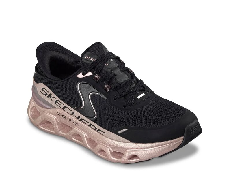 スケッチャーズ レディース シューズ スニーカー Skechers Hands Free Slip-ins Glide-Step Altustarlight Shine Sneaker Black/Pink 黒いこと
