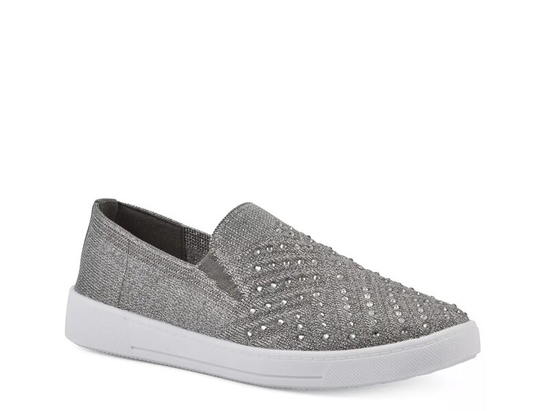 白いこと牟礼 レディース シューズ スニーカー White Mountain Upbring Slip-On Sneaker Silver Metallic しろがね色