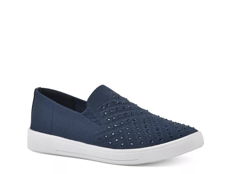 白いこと牟礼 レディース シューズ スニーカー White Mountain Upbring Slip-On Sneaker Navy 米国海軍