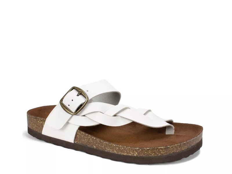 ホワイトマウンテン レディース シューズ サンダル White Mountain Crawford Flat Sandal White Leather ホワイト