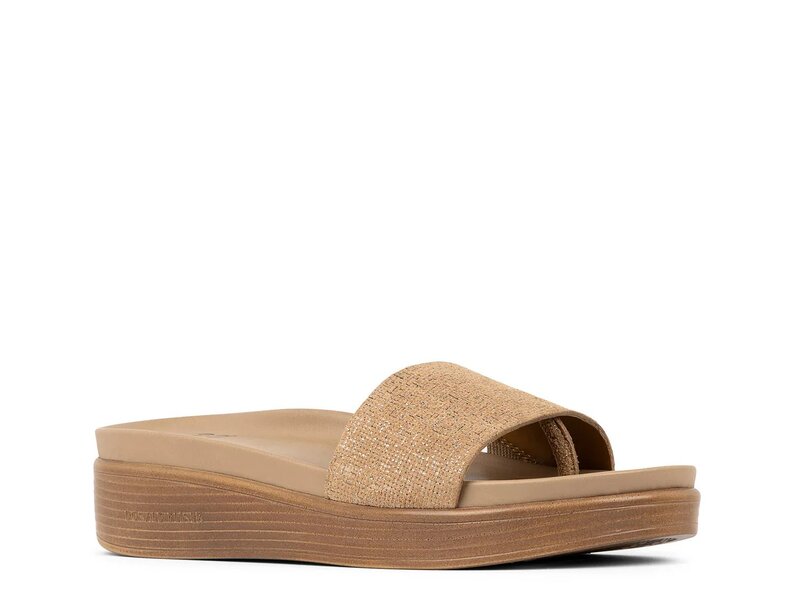 ドナルドプリネール レディース シューズ サンダル Donald Pliner Fiji Wedge Sandal Tan/Silver Metallic タン｜ReVida 店