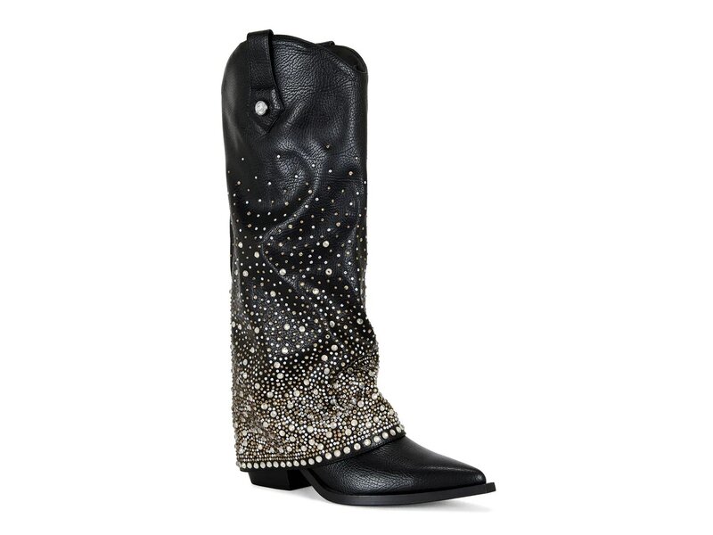 アザレア ワン レディース シューズ ブーツ・レインブーツ Azalea Wang Beth Foldover Cowboy Boot Black ブラック｜ReVida 店