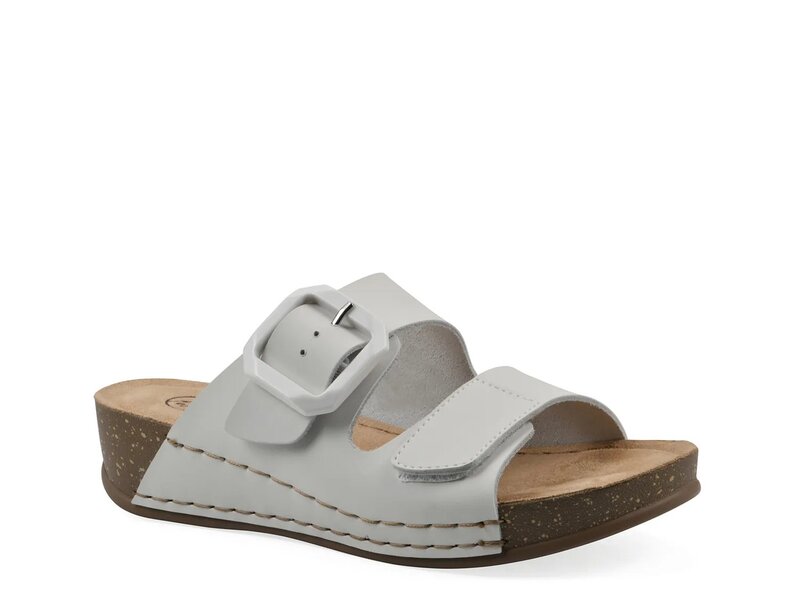ホワイトマウンテン レディース シューズ サンダル White Mountain Fearful Wedge Sandal White Leather ホワイト｜ReVida 店