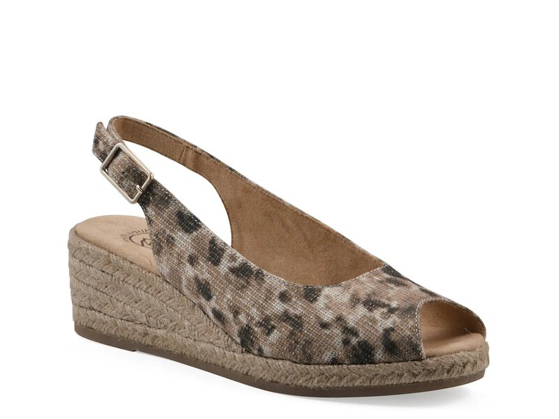 ホワイトマウンテン レディース シューズ サンダル White Mountain Maizespadrille Wedge Sandal Tan Leopard Print タン 17,100円