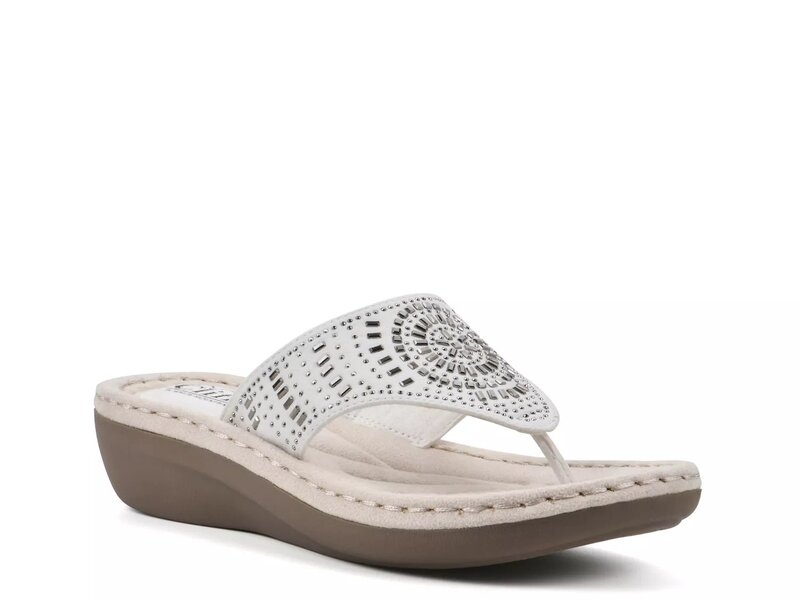 クリフバイホワイトマウンテン レディース シューズ サンダル Cliffs by White Mountain Cienna Wedge Sandal White ホワイト