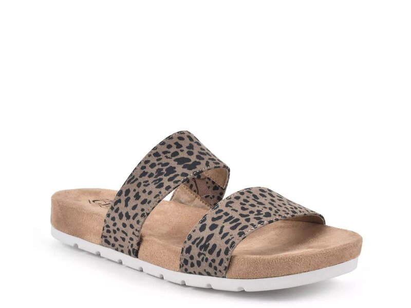 クリフバイホワイトマウンテン レディース シューズ サンダル Cliffs by White Mountain Tahlie Slide Sandal Dark Brown/Black Leopard Print ブラック