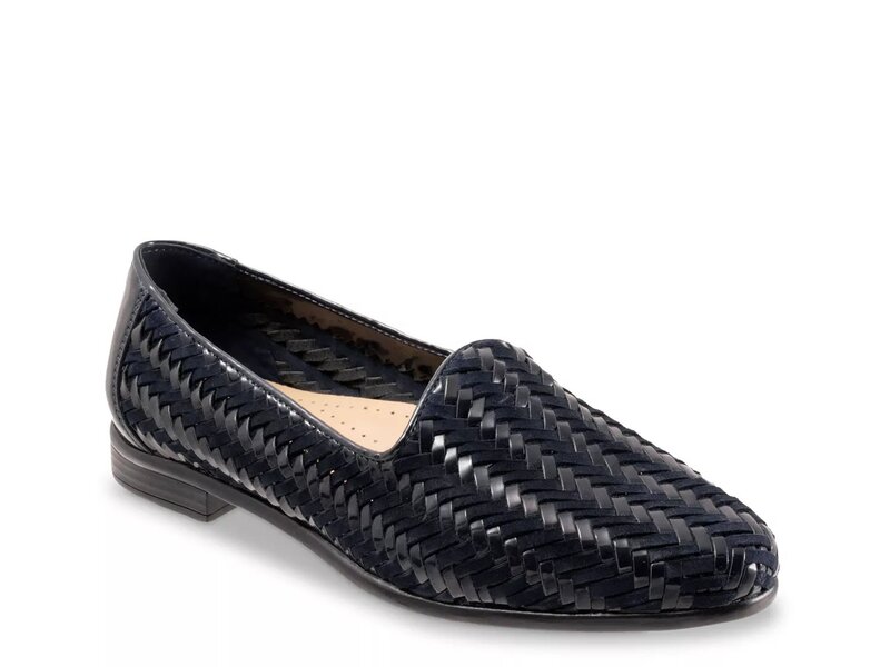 トロッターズ レディース シューズ スリッポン・ローファー Trotters Liz III Slip-Onavy Stripe Print 米国海軍 レディース靴-ローファー-靴