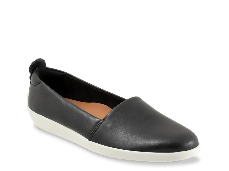 ホンブルグ帽ウォーク レディース シューズ スリッポン・ローファー Softwalk Deva Slip-On Black/White Sole 白いこと ローファー-靴-レディース靴