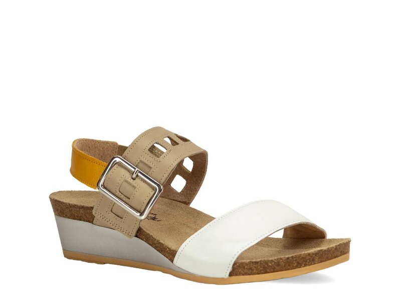 ナオト レディース シューズ サンダル Naot Dynasty Wedge Sandal White/Beige Leather ホワイト|ReVida 店
