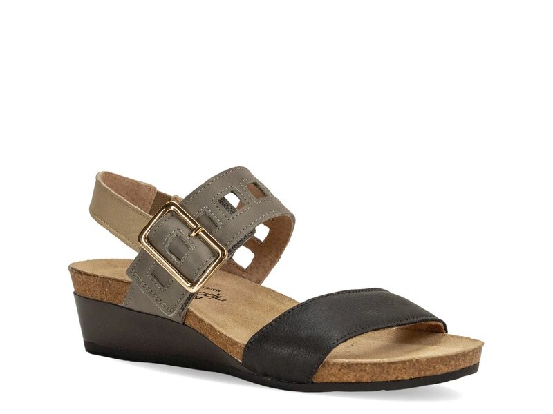 ナオト レディース シューズ サンダル Naot Dynasty Wedge Sandal Black/Grey/Beige Leather ブラック|ReVida 店