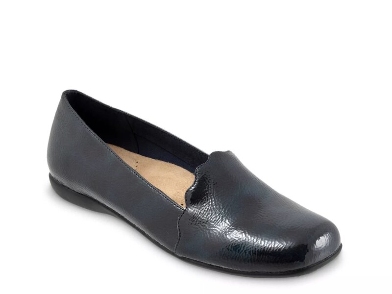 トロッターズ レディース シューズ パンプス 置き目毛革 Trottersage Loafer Navy Patent 米国海軍 パンプス-レディース靴