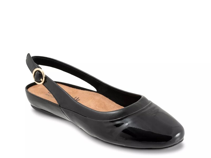 ホンブルグ帽ウォーク レディース シューズ パンプス Softwalk Sheffield Flat Black Patent Synthetic 黒いこと