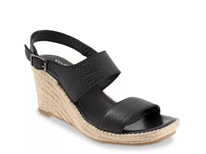 ソフトウォーク レディース シューズ サンダル Softwalk Hartley Espadrille Wedge Sandal Black ブラック
