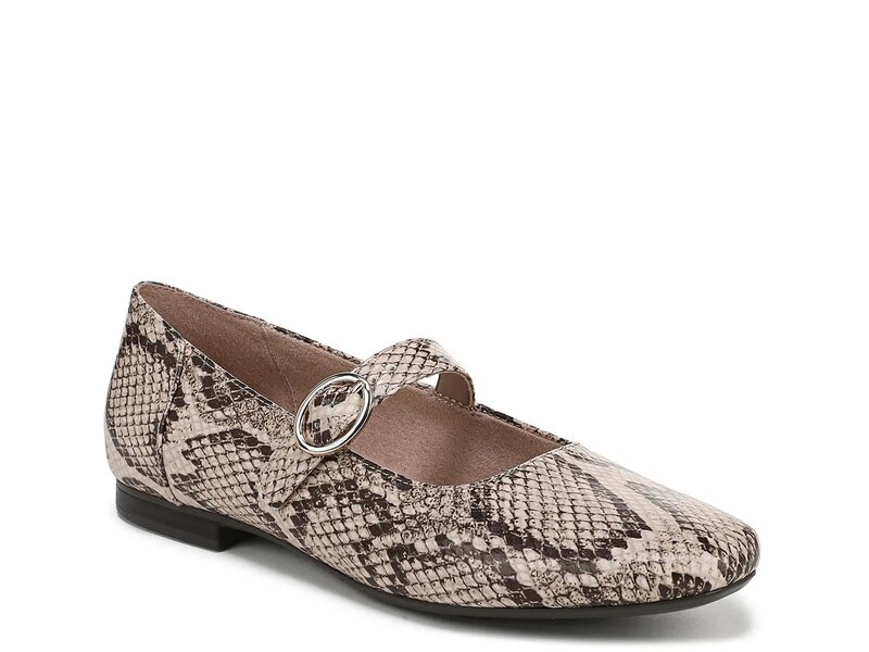 ナチュライザー レディース シューズ パンプス Naturalizer Kelly Mary Jane Flat Beige Snake Print Leather ベージュ