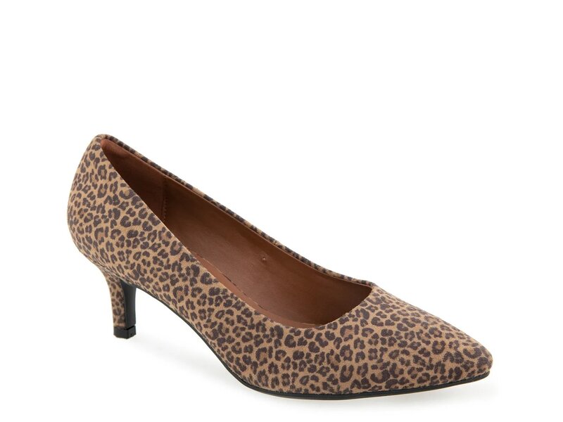 エアロソールズ レディース シューズ パンプス Aerosoles Elil Pump Brown/Black Leopard Print Faux Suede ブラック｜ReVida 店