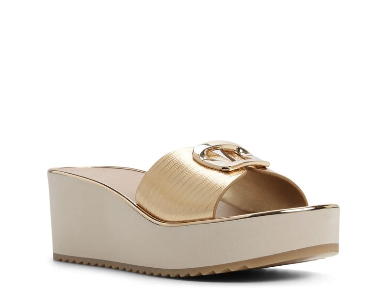 アルド レディース シューズ サンダル プラットフォーム Aldo Menhaden Platform Sandal Gold Metallic ゴールド