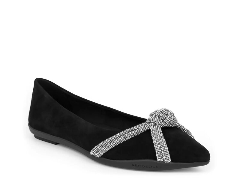 エアロソールズ レディース シューズ パンプス Aerosoles Damir Flat Black Suede ブラック｜ReVida 店