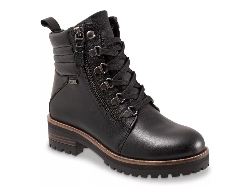 ソフトウォーク レディース シューズ ブーツ・レインブーツ Softwalk Everett Waterproof Combat Boot Black Tumble ブラック|ReVida 店