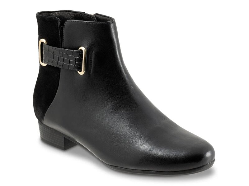 トロッターズ レディース シューズ ブーツ・レインブーツ Trotters Maxwell Bootie Black/Suede Mix ブラック