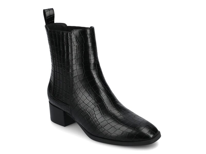 ジャーニー レディース シューズ ブーツ・レインブーツ Journee Wrenley Bootie Black Croc Print ブラック｜ReVida 店