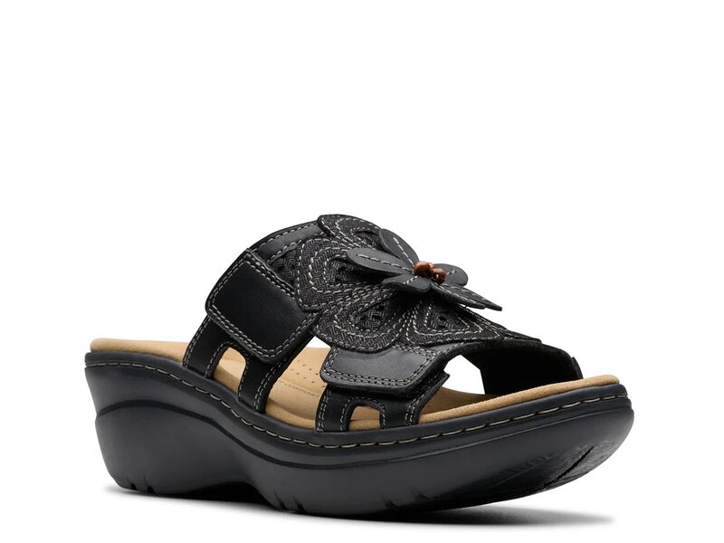 クラークス レディース シューズ サンダル Clarks Merliah Belle Wedge Sandal Black 黒いこと