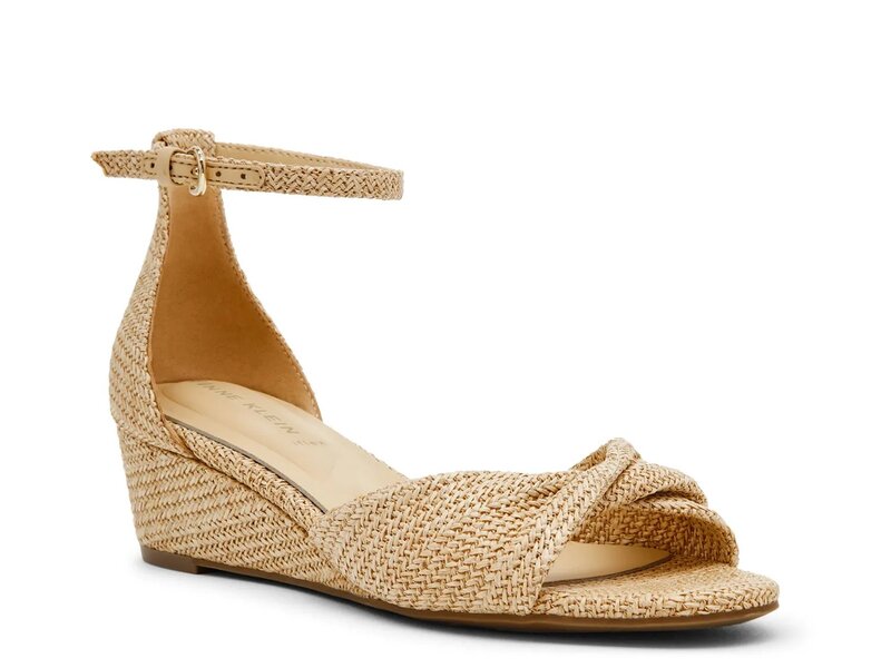アンクライン レディース シューズ サンダル Anne Klein Whitby Wedge Sandal Natural Raffia