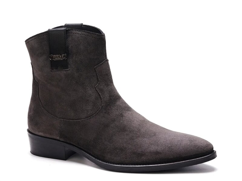 カルロスサンタナ メンズ シューズ ブーツ・レインブーツ Carlos by Carlosantana Zappa Cowboy Boot Grey Suede 薄墨色