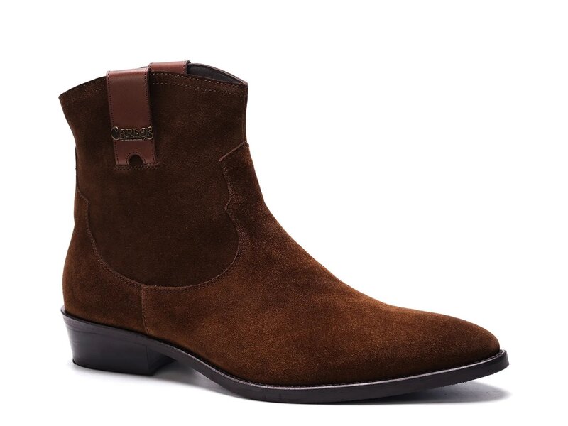 カルロスサンタナ メンズ シューズ ブーツ・レインブーツ Carlos by Carlosantana Zappa Cowboy Boot Dark Brown Suede 赤銅色