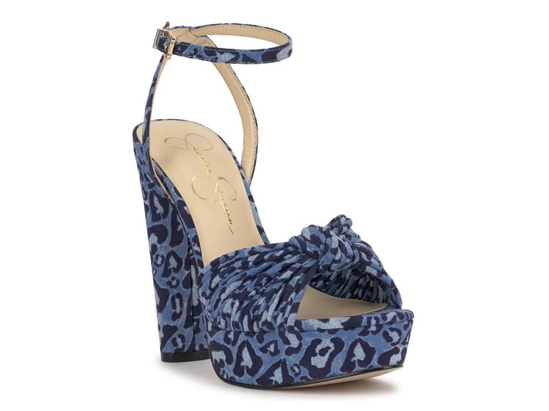 ジェシカシンプソン レディース シューズ サンダル プラットフォーム Jessica Simpson Immie Platform Sandal Blue Leopard Print ブルー