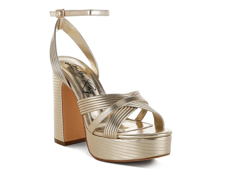 ロンドンラグ レディース シューズ サンダル プラットフォーム London Rag Socialite Platform Sandal Gold Metallic ゴールド