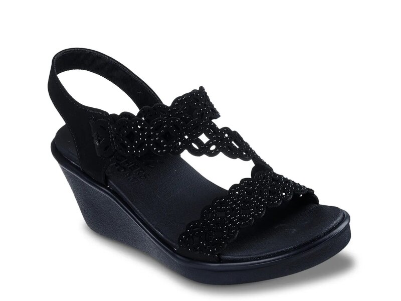 スケッチャーズ レディース シューズ サンダル Skechers Cali Rumble On Sassier Dayz Wedge Sandal Black ブラック