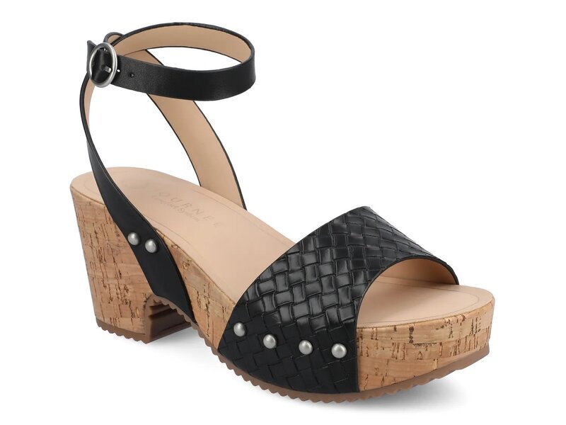 ジャーニー レディース シューズ サンダル プラットフォーム Journee Vanessa Platform Sandal Black Woven ブラック|ReVida 店
