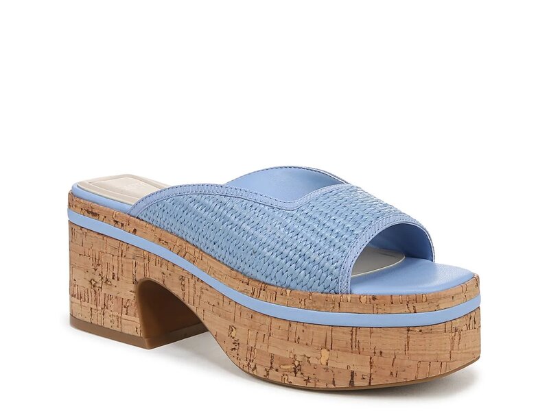 フランコサルト レディース シューズ サンダル プラットフォーム Franco Sarto Fernanda Platform Sandal Blue Raffia ブルー