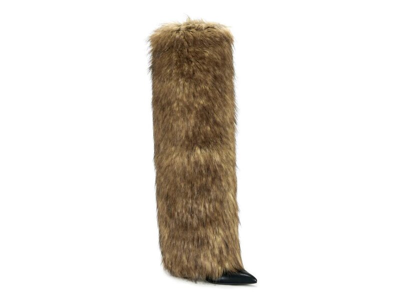 アザレア ワン レディース シューズ ブーツ・レインブーツ Azalea Wang Langleye Foldover-the-Knee Boot Dark Brown ブラウン