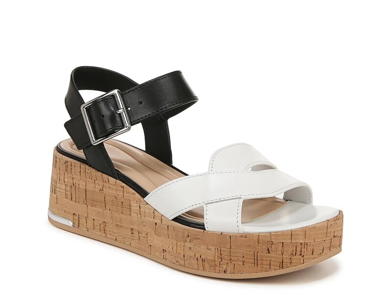 フランコサルト レディース シューズ サンダル Franco Sarto Tilly Wedge Sandal Black/White 白いこと
