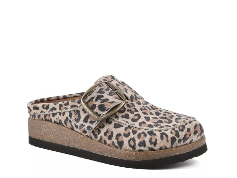 白いこと山岳 レディース シューズ サンダル White Mountain Bueno Clog Natural Tan/Black Leopard Print 黒いこと