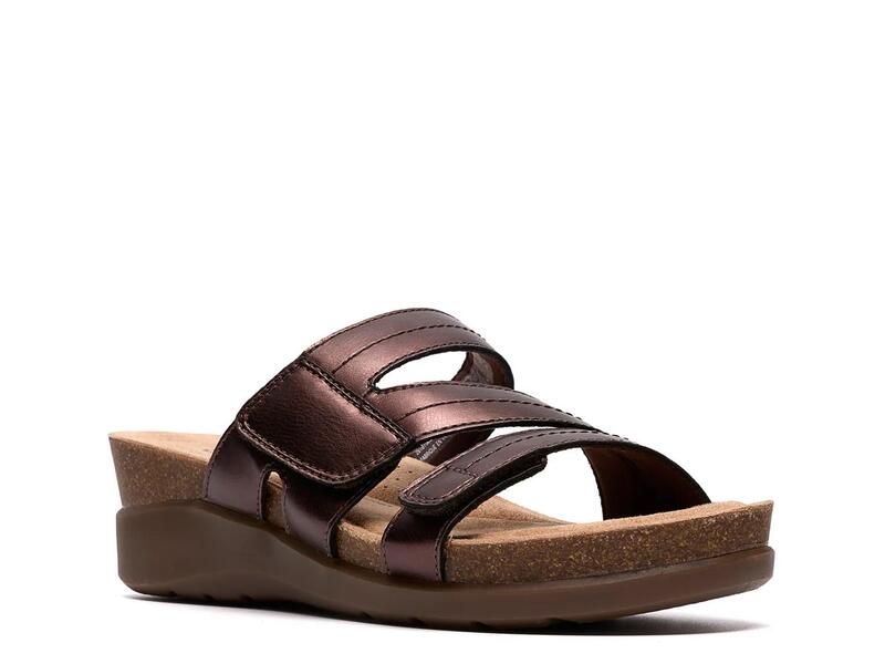 クラークス レディース シューズ サンダル Clarks Calenne Holly Wedge Sandal Bronze