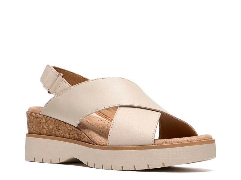 クラークス レディース シューズ サンダル Clarks Diaz Wedge Sandal Off White 象牙色